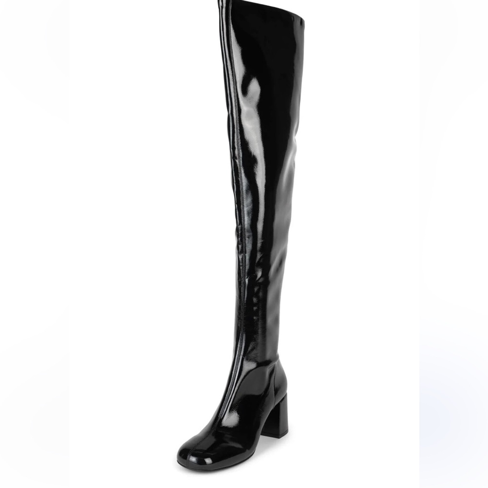 NEW Jeffrey Campbell Maize black patent OTK boots 5